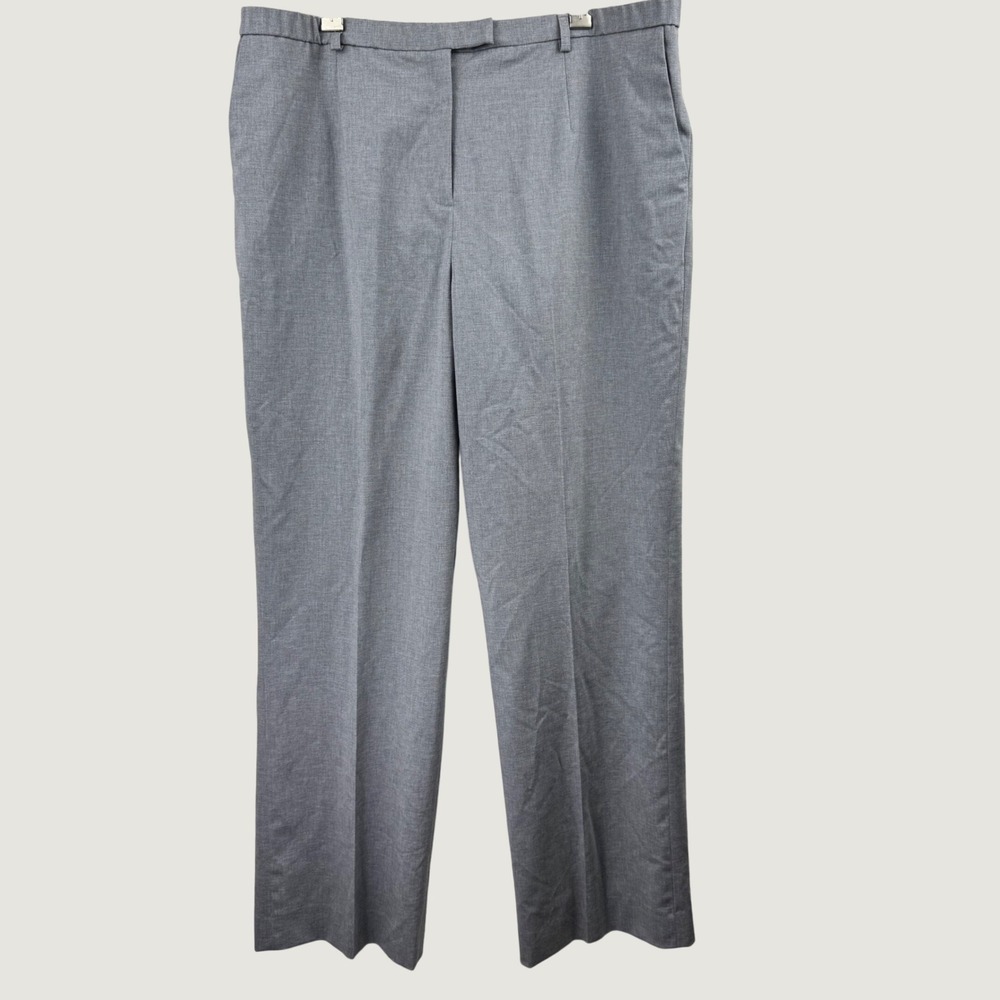 Pendleton Dress Pants Women 18 Lined Grey Savvy Stretch Wool Straight Leg Career